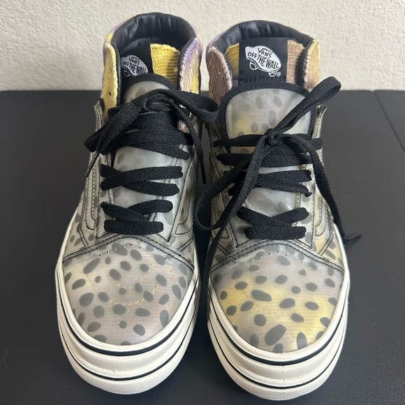 VANS SUPER CUSH SLOUCHED SNEAKER SHOES LEOPARD CHEETAH CHECKER GRay size 7 - Picture 2 of 10